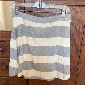 FP beach Gray and Cream Striped Women's Skirt with pockets